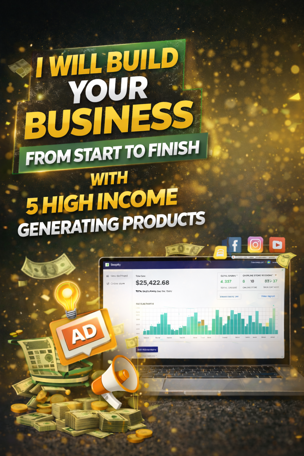 I Will Build Your Business From Start To Finish With 5 High Income Generating Products
